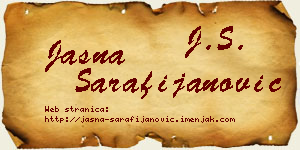 Jasna Sarafijanović vizit kartica